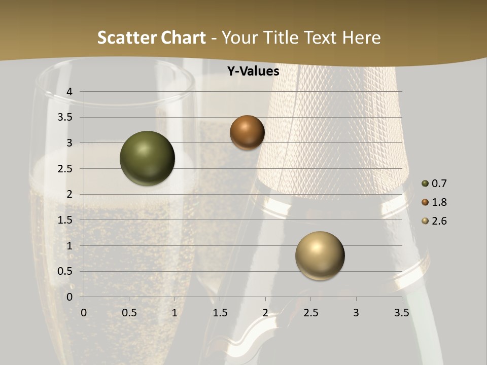 Champagne Bottle And Two Flutes (Glasses) On Black Background PowerPoint Template