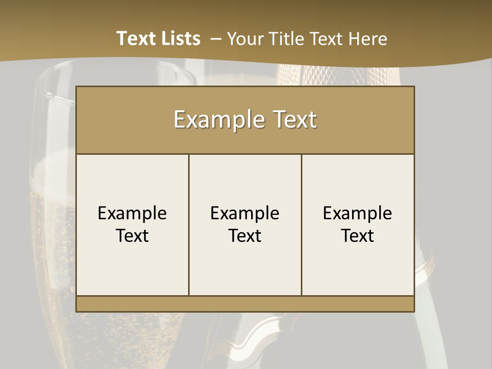 Champagne Bottle And Two Flutes (Glasses) On Black Background PowerPoint Template