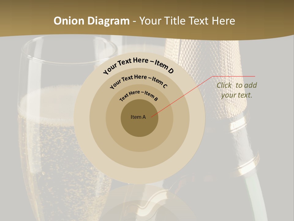 Champagne Bottle And Two Flutes (Glasses) On Black Background PowerPoint Template