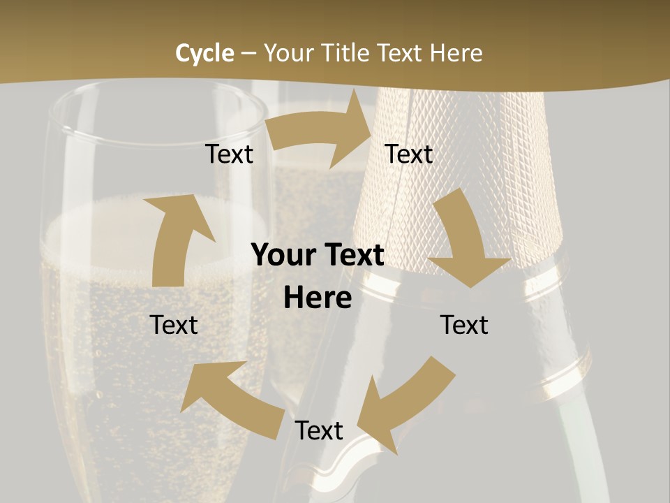 Champagne Bottle And Two Flutes (Glasses) On Black Background PowerPoint Template