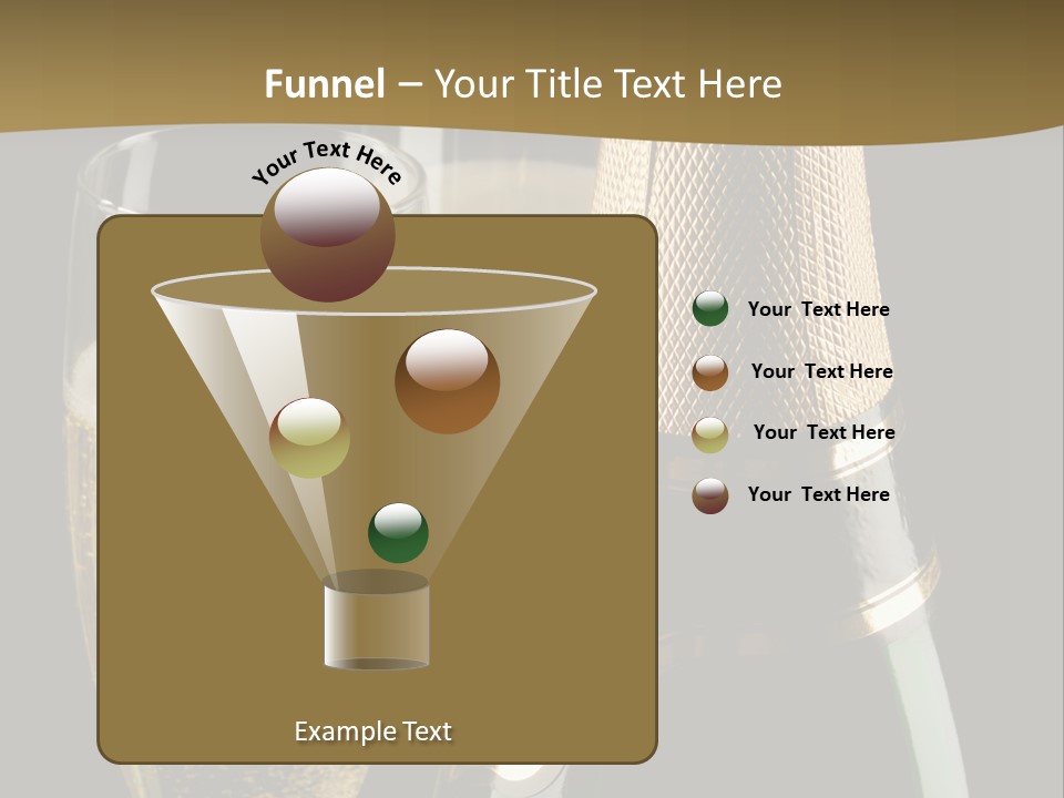 Champagne Bottle And Two Flutes (Glasses) On Black Background PowerPoint Template