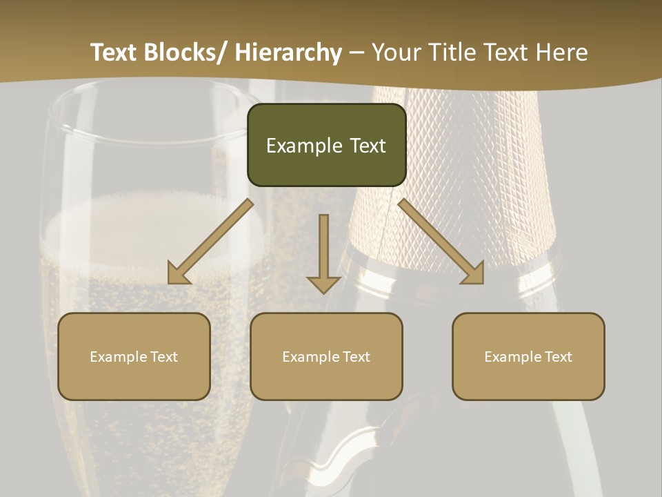 Champagne Bottle And Two Flutes (Glasses) On Black Background PowerPoint Template