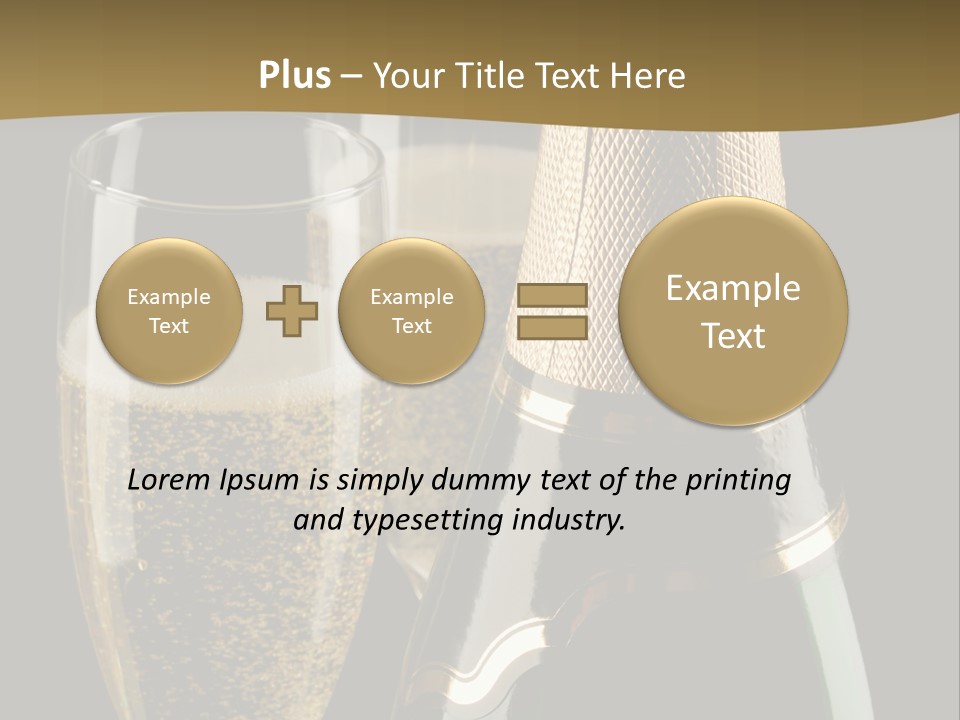 Champagne Bottle And Two Flutes (Glasses) On Black Background PowerPoint Template