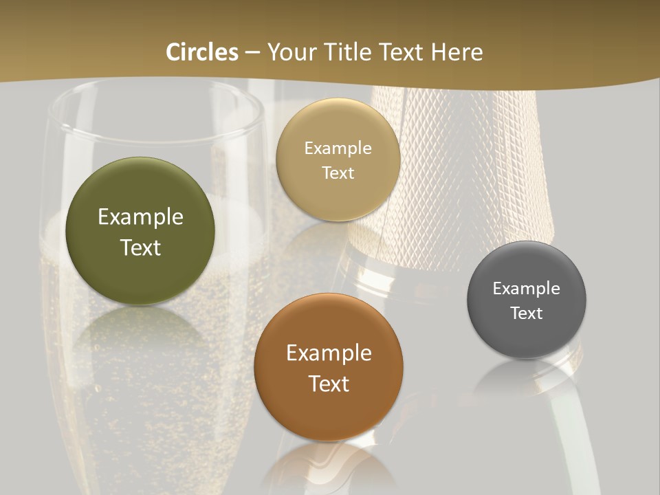 Champagne Bottle And Two Flutes (Glasses) On Black Background PowerPoint Template