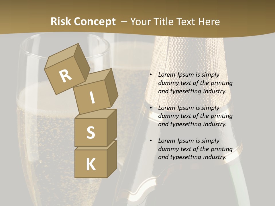 Champagne Bottle And Two Flutes (Glasses) On Black Background PowerPoint Template