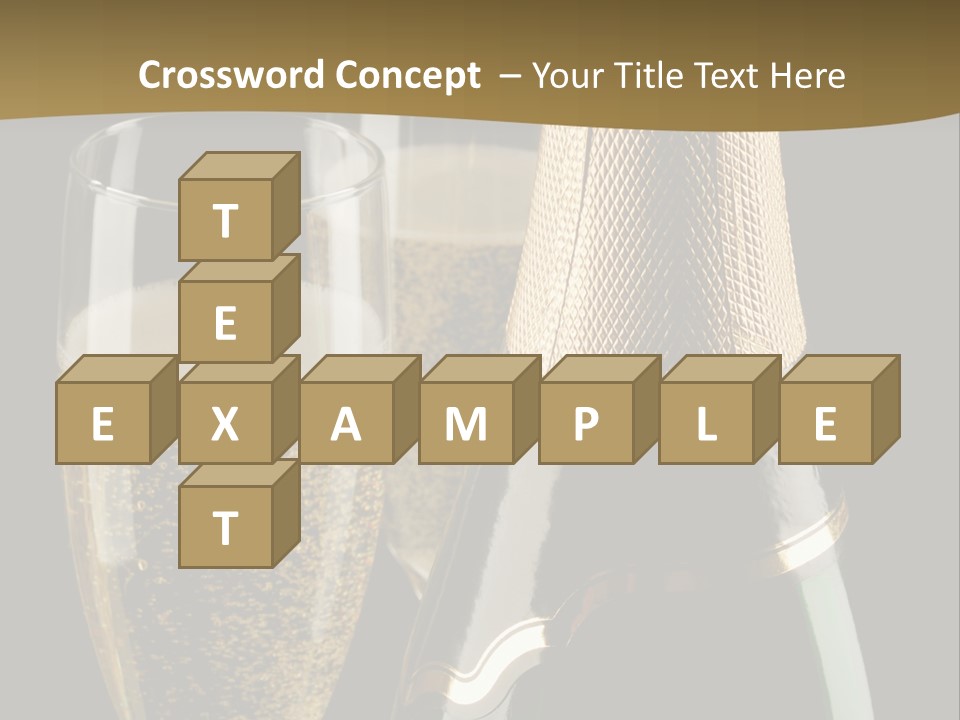 Champagne Bottle And Two Flutes (Glasses) On Black Background PowerPoint Template