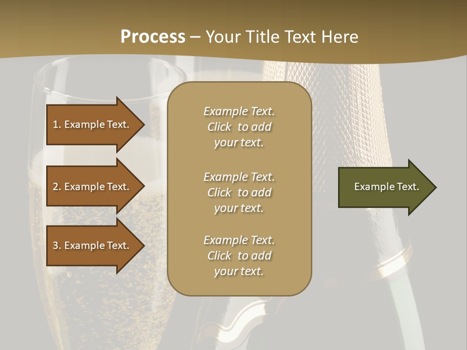 Champagne Bottle And Two Flutes (Glasses) On Black Background PowerPoint Template
