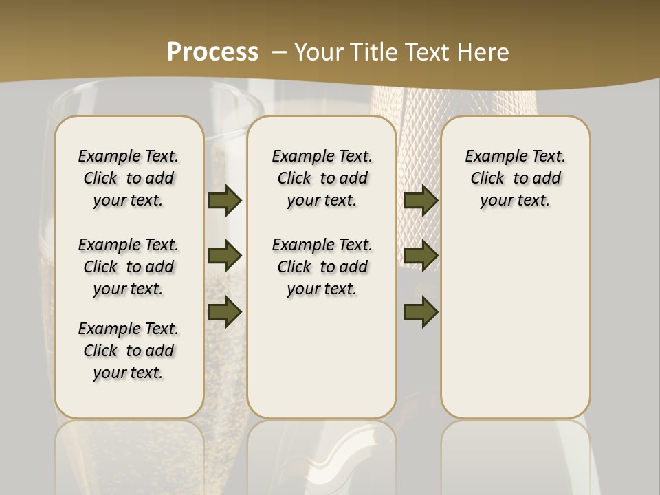 Champagne Bottle And Two Flutes (Glasses) On Black Background PowerPoint Template