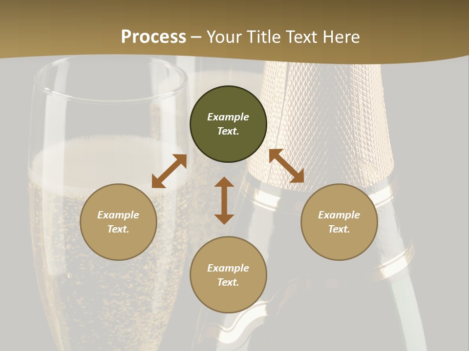 Champagne Bottle And Two Flutes (Glasses) On Black Background PowerPoint Template