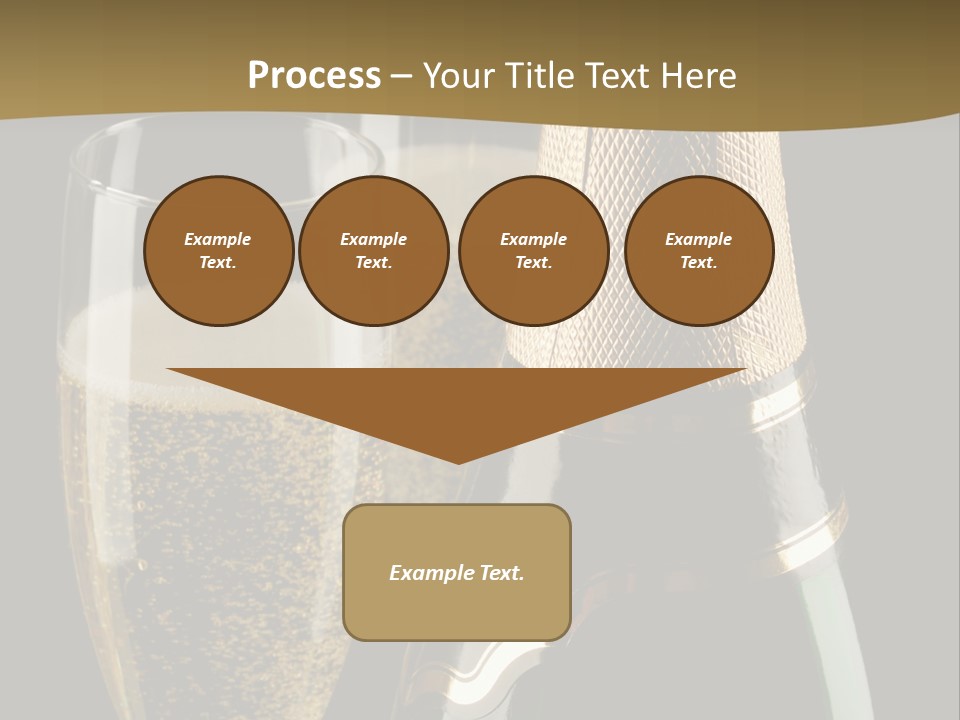 Champagne Bottle And Two Flutes (Glasses) On Black Background PowerPoint Template