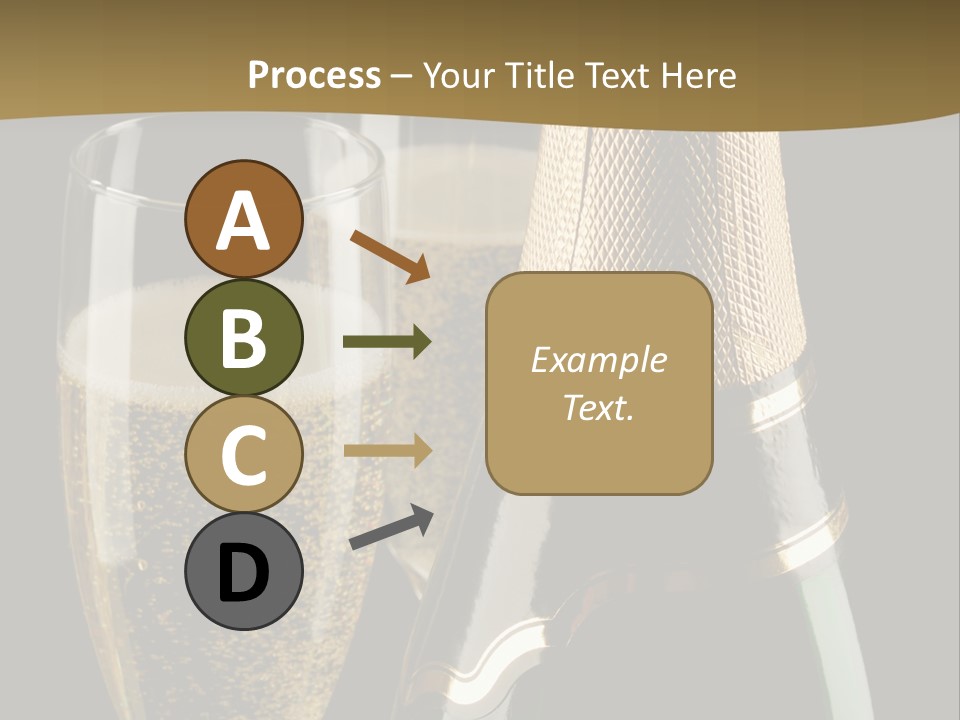 Champagne Bottle And Two Flutes (Glasses) On Black Background PowerPoint Template