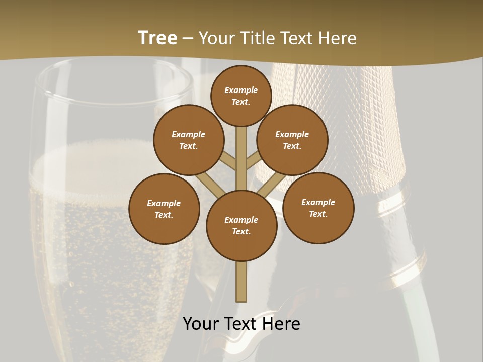 Champagne Bottle And Two Flutes (Glasses) On Black Background PowerPoint Template