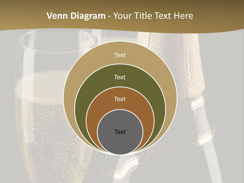 Champagne Bottle And Two Flutes (Glasses) On Black Background PowerPoint Template