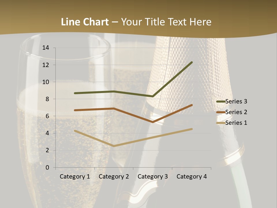 Champagne Bottle And Two Flutes (Glasses) On Black Background PowerPoint Template