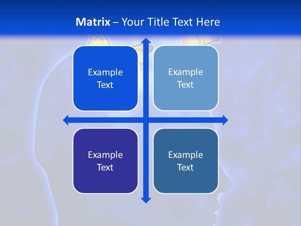 Human Head Shape With Butterflies Flying Out Of The Head PowerPoint Template
