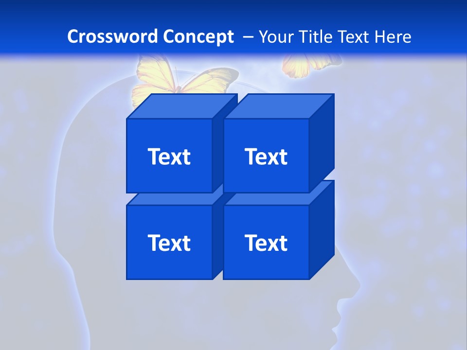 Human Head Shape With Butterflies Flying Out Of The Head PowerPoint Template