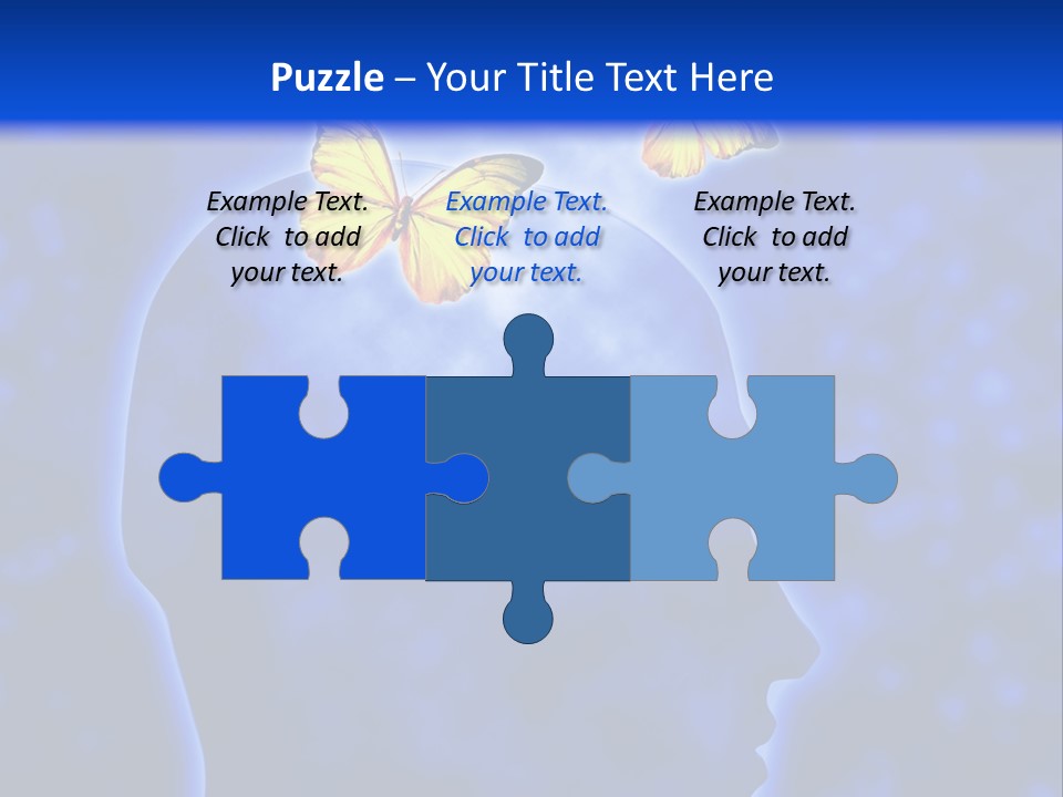 Human Head Shape With Butterflies Flying Out Of The Head PowerPoint Template