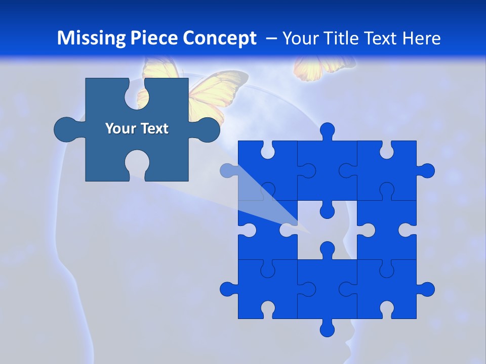 Human Head Shape With Butterflies Flying Out Of The Head PowerPoint Template