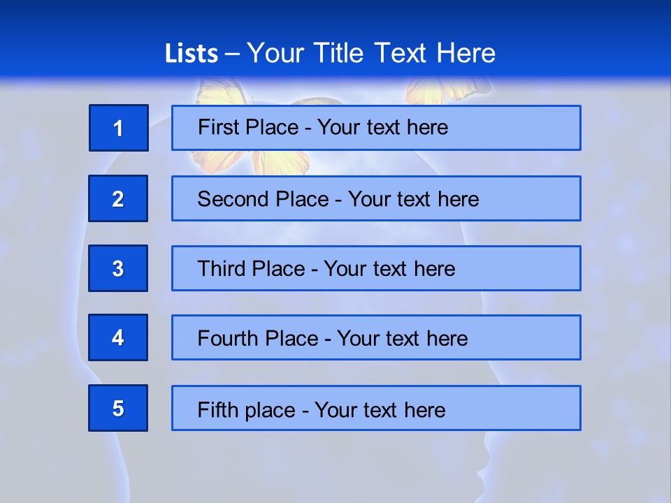 Human Head Shape With Butterflies Flying Out Of The Head PowerPoint Template