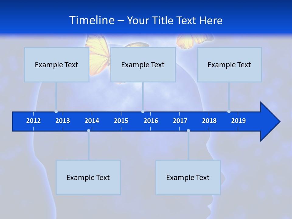 Human Head Shape With Butterflies Flying Out Of The Head PowerPoint Template
