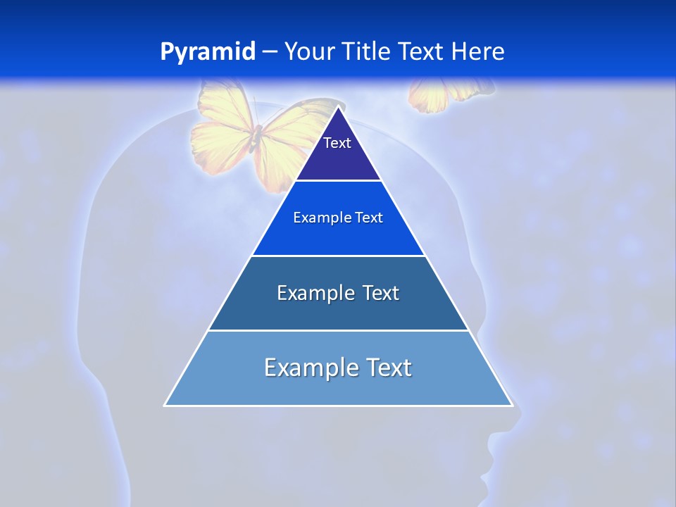 Human Head Shape With Butterflies Flying Out Of The Head PowerPoint Template