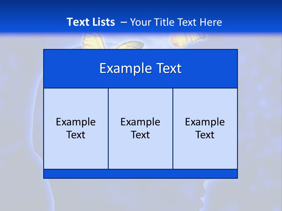Human Head Shape With Butterflies Flying Out Of The Head PowerPoint Template