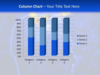 Human Head Shape With Butterflies Flying Out Of The Head PowerPoint Template