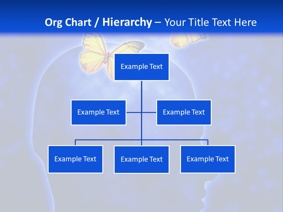 Human Head Shape With Butterflies Flying Out Of The Head PowerPoint Template
