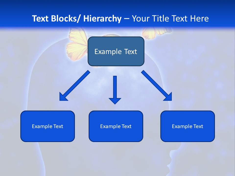 Human Head Shape With Butterflies Flying Out Of The Head PowerPoint Template