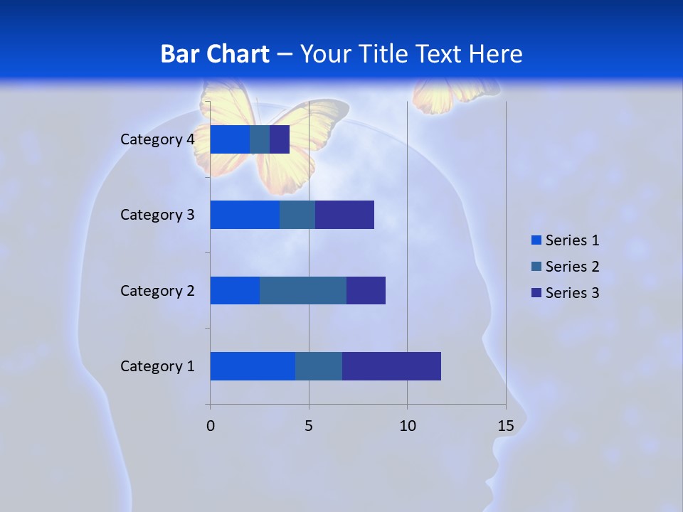 Human Head Shape With Butterflies Flying Out Of The Head PowerPoint Template