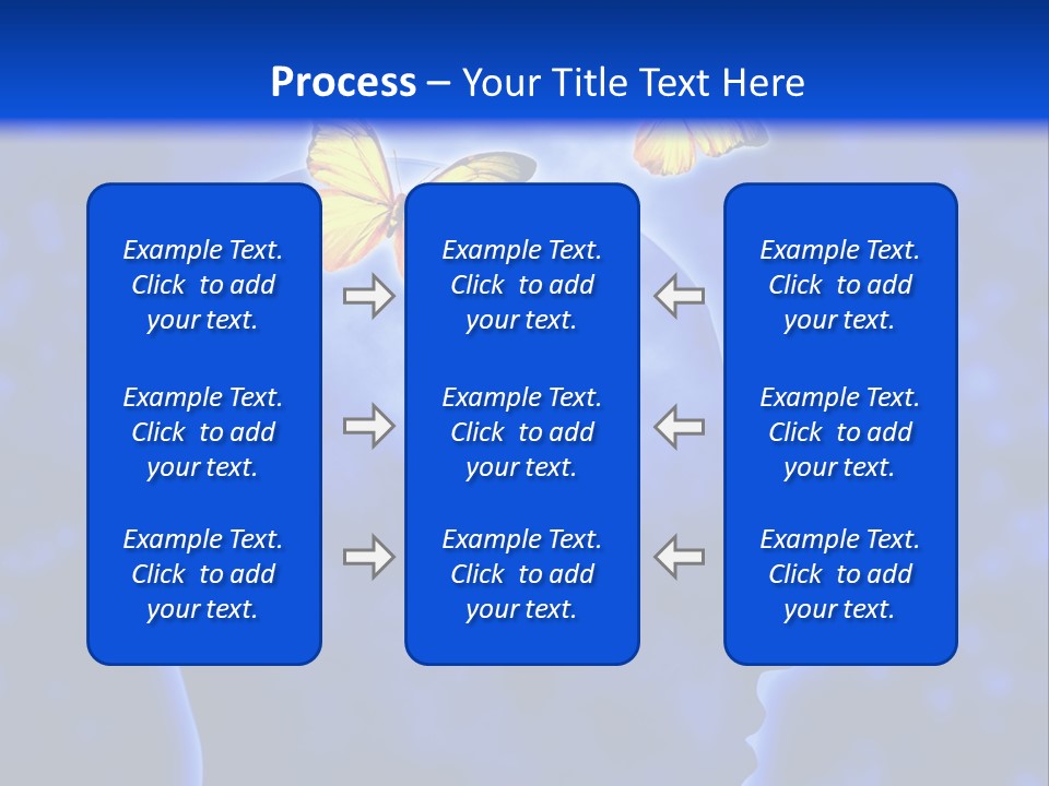 Human Head Shape With Butterflies Flying Out Of The Head PowerPoint Template