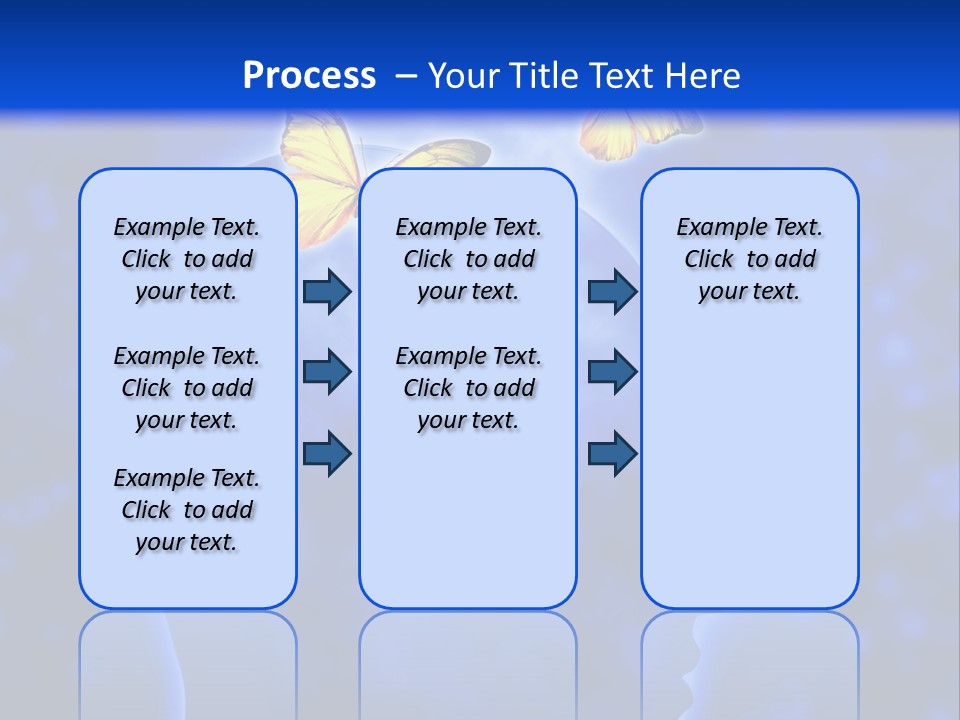 Human Head Shape With Butterflies Flying Out Of The Head PowerPoint Template