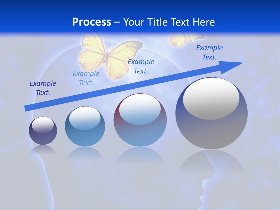 Human Head Shape With Butterflies Flying Out Of The Head PowerPoint Template