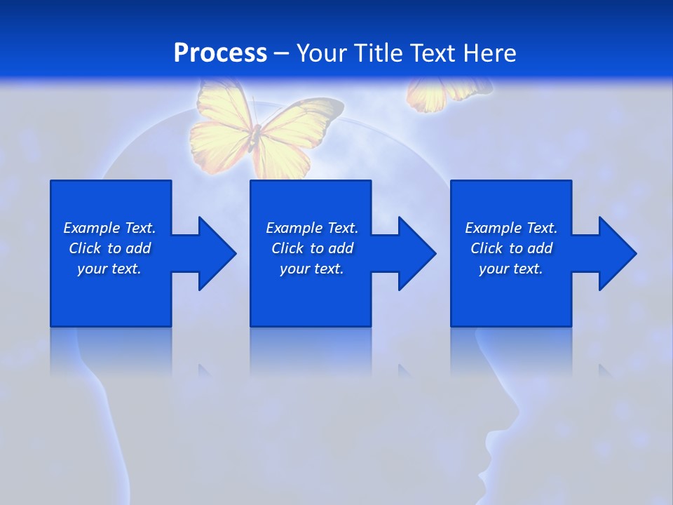 Human Head Shape With Butterflies Flying Out Of The Head PowerPoint Template