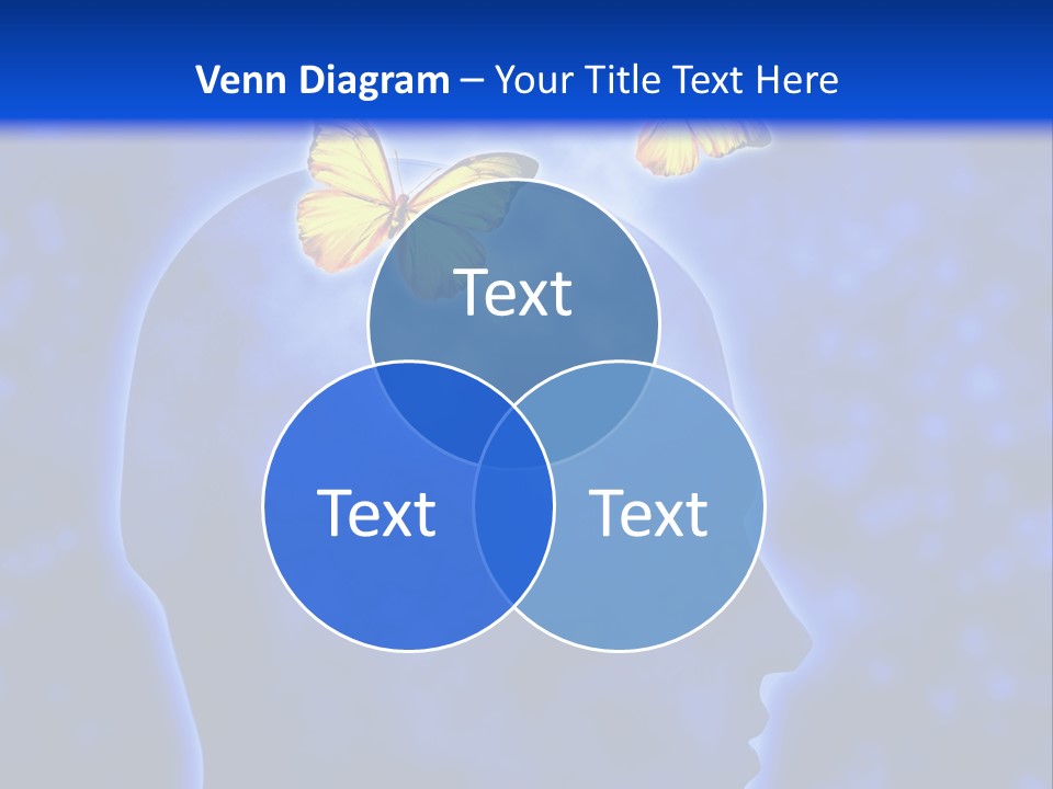 Human Head Shape With Butterflies Flying Out Of The Head PowerPoint Template