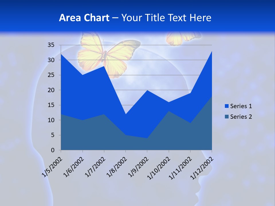 Human Head Shape With Butterflies Flying Out Of The Head PowerPoint Template