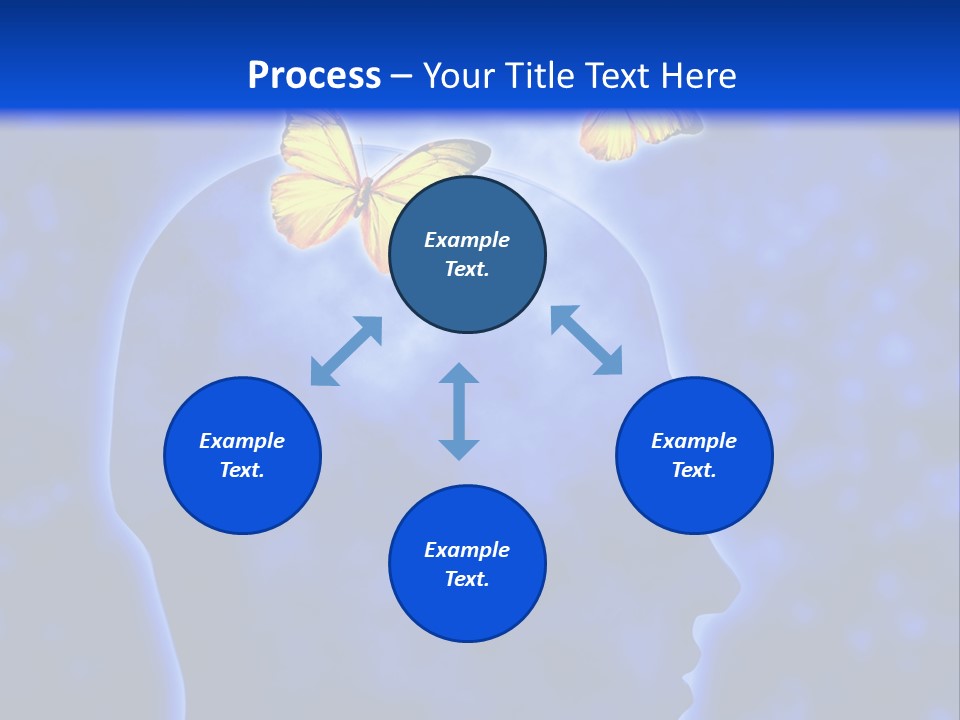 Human Head Shape With Butterflies Flying Out Of The Head PowerPoint Template