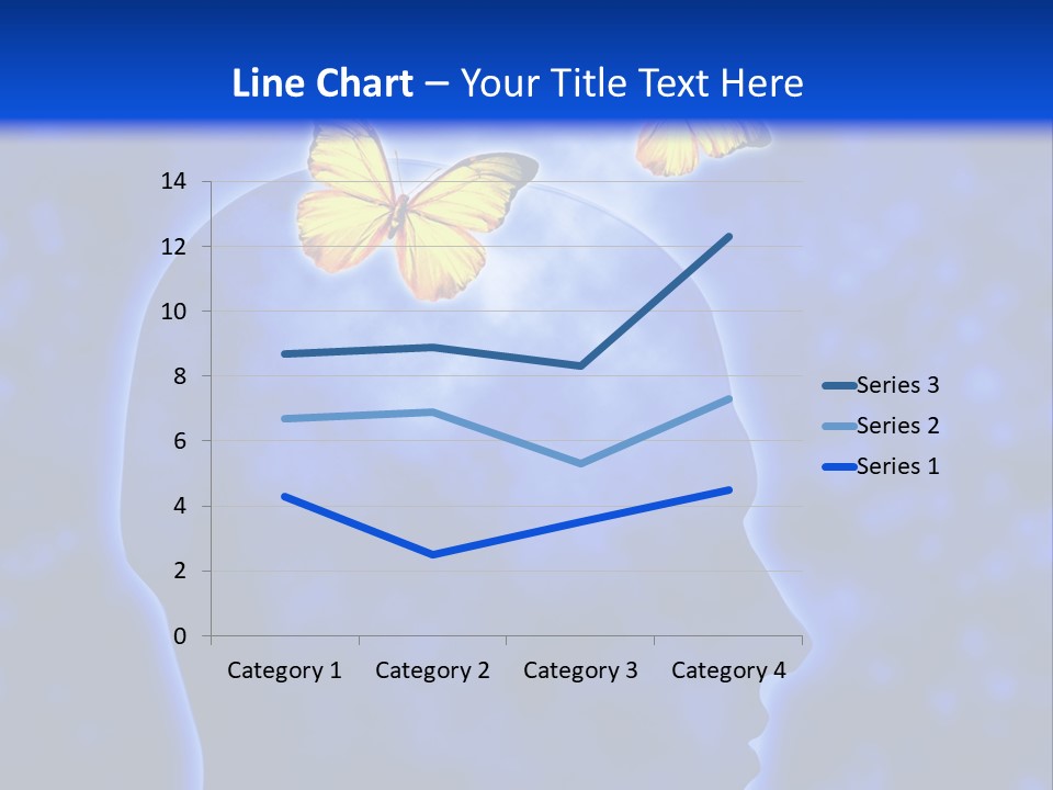 Human Head Shape With Butterflies Flying Out Of The Head PowerPoint Template