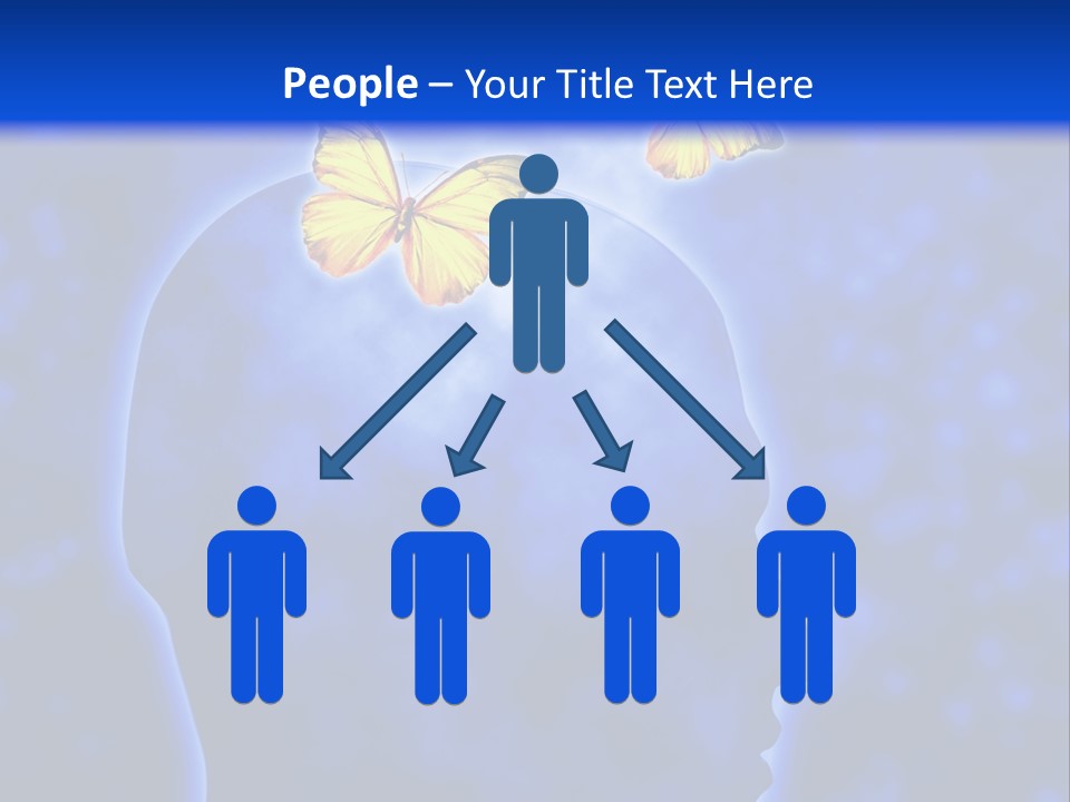 Human Head Shape With Butterflies Flying Out Of The Head PowerPoint Template