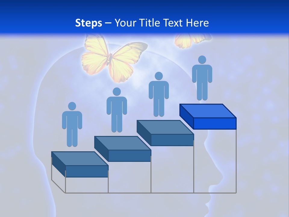 Human Head Shape With Butterflies Flying Out Of The Head PowerPoint Template