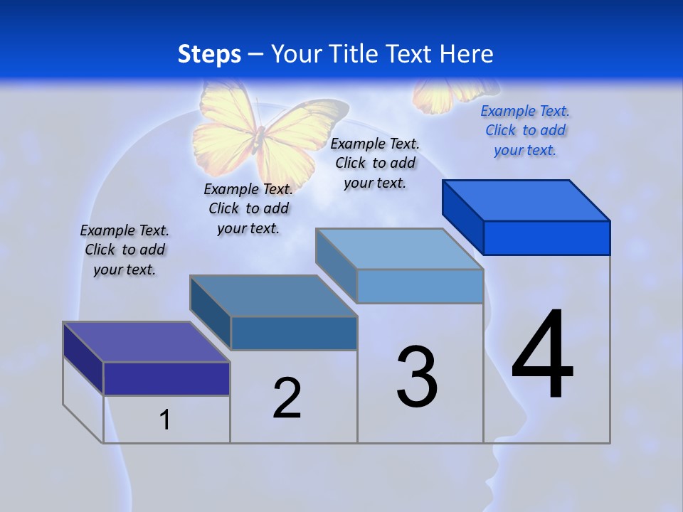 Human Head Shape With Butterflies Flying Out Of The Head PowerPoint Template
