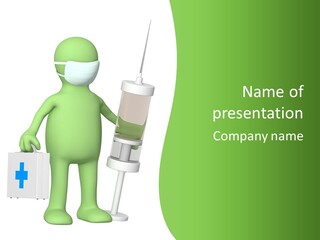 A Person In A Medical Mask Holding A Medical Bag PowerPoint Template