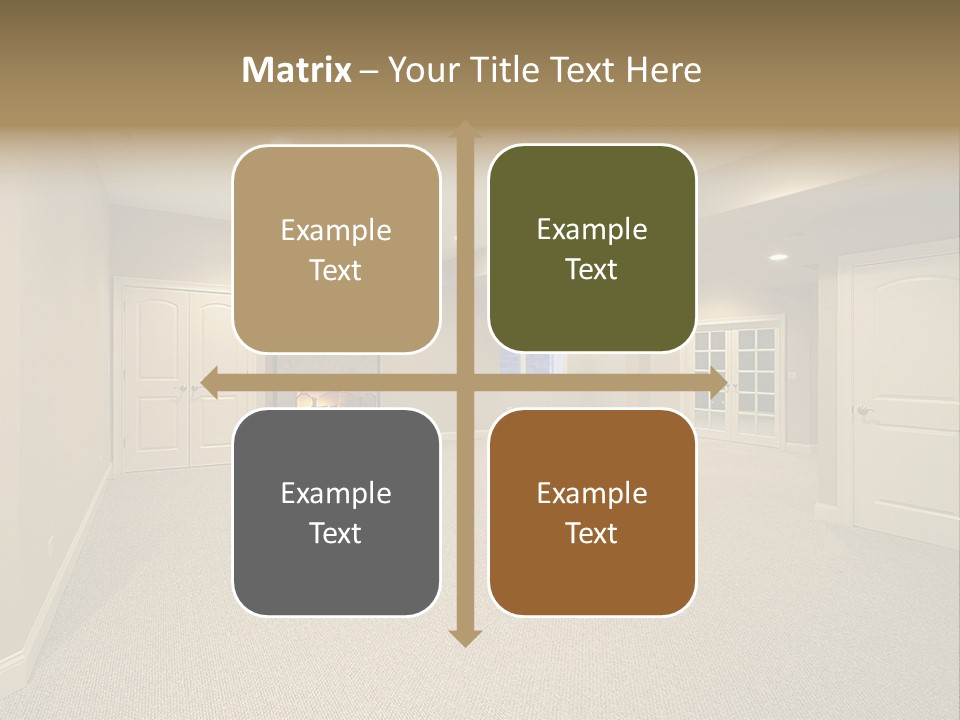 A Large Empty Room With A Fireplace In It PowerPoint Template