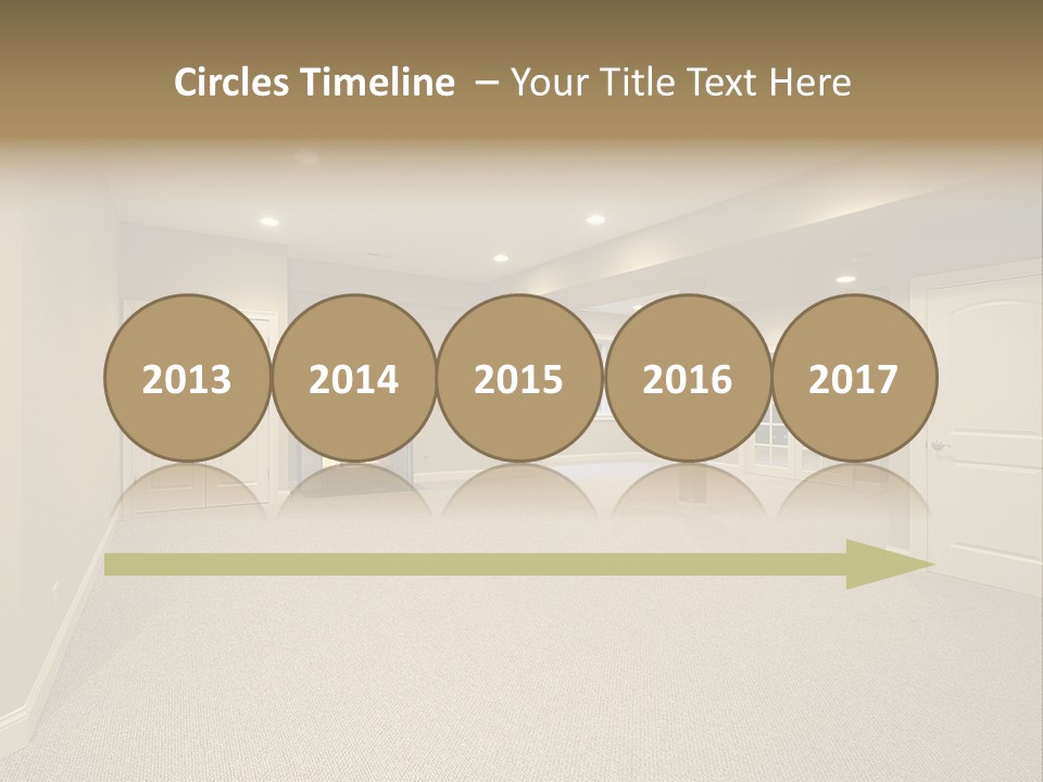 A Large Empty Room With A Fireplace In It PowerPoint Template