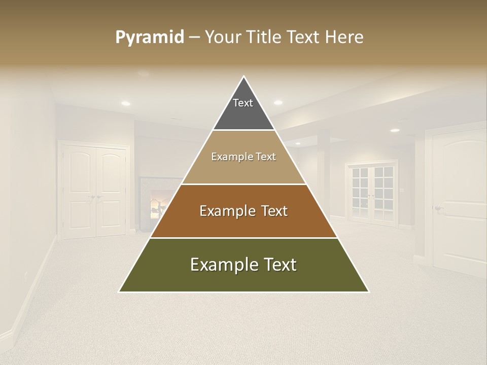 A Large Empty Room With A Fireplace In It PowerPoint Template