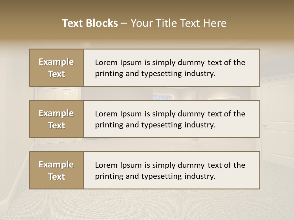 A Large Empty Room With A Fireplace In It PowerPoint Template