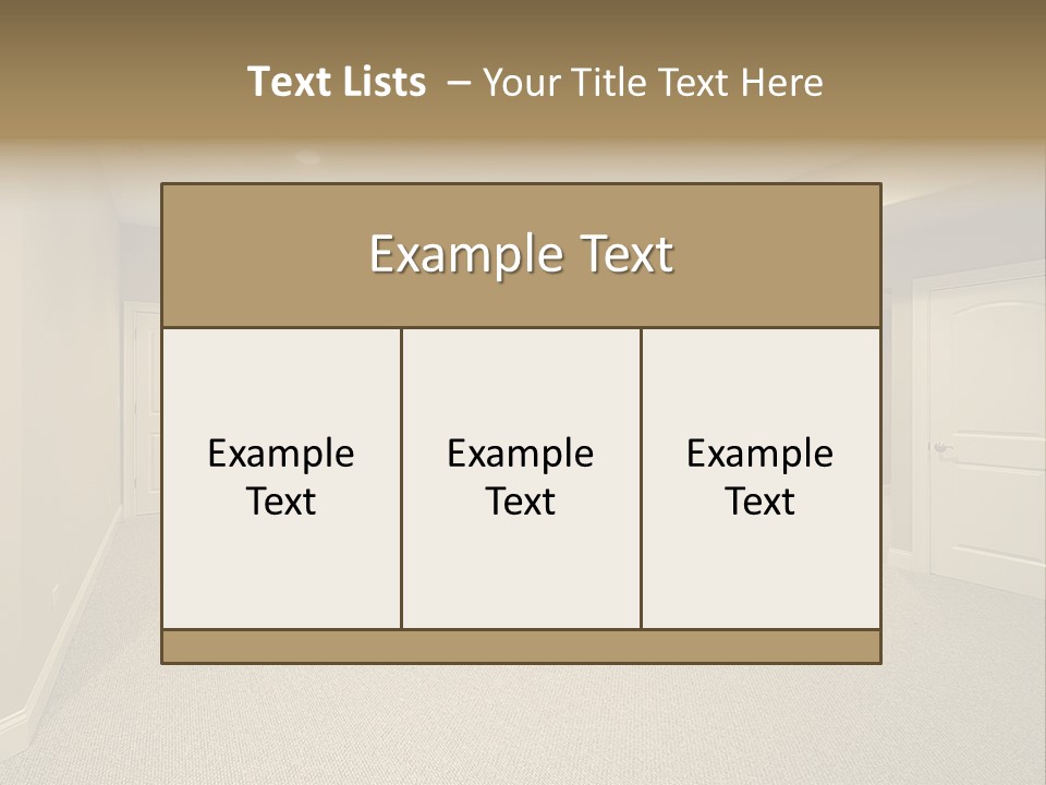 A Large Empty Room With A Fireplace In It PowerPoint Template