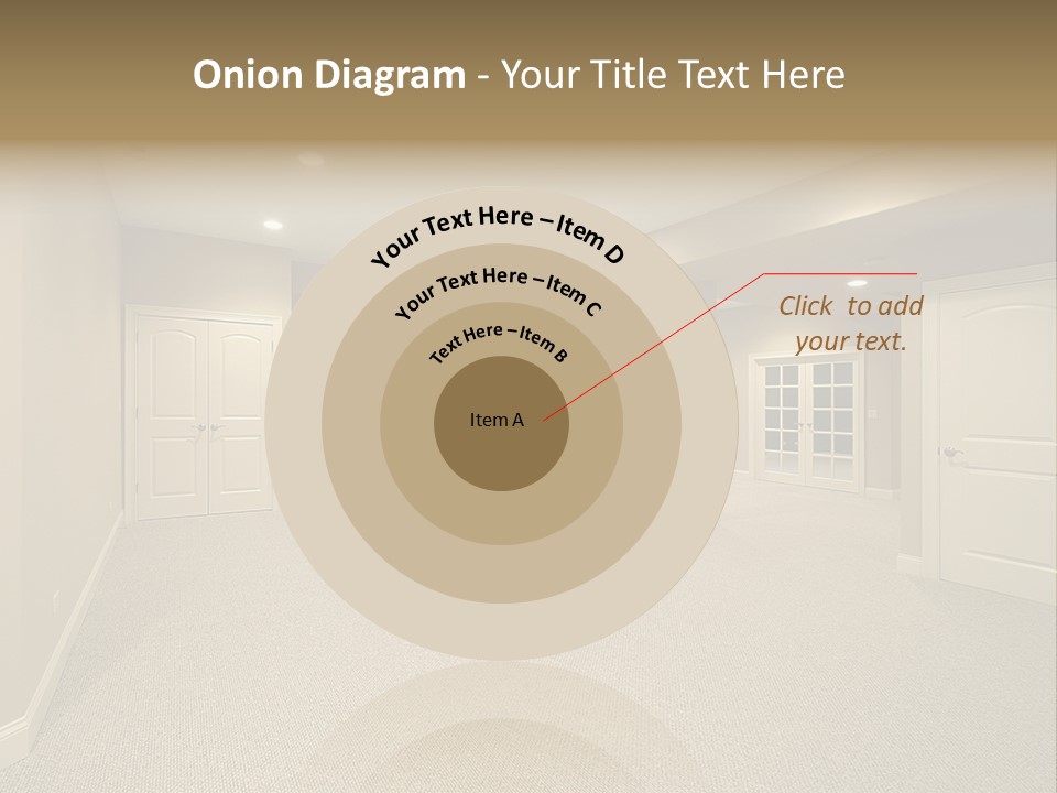 A Large Empty Room With A Fireplace In It PowerPoint Template