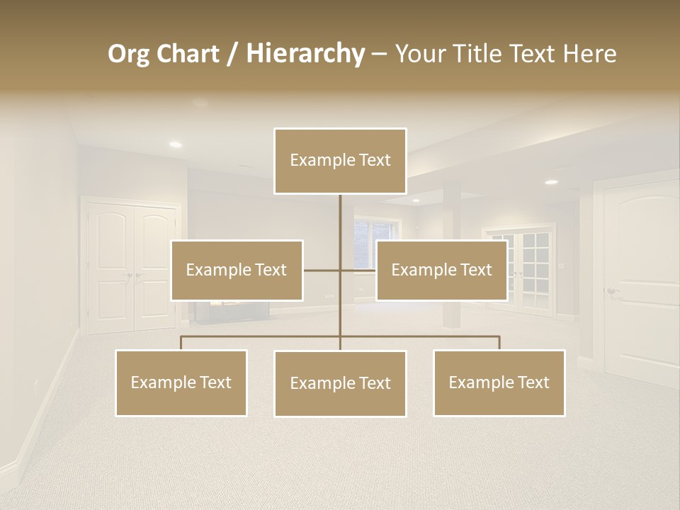 A Large Empty Room With A Fireplace In It PowerPoint Template