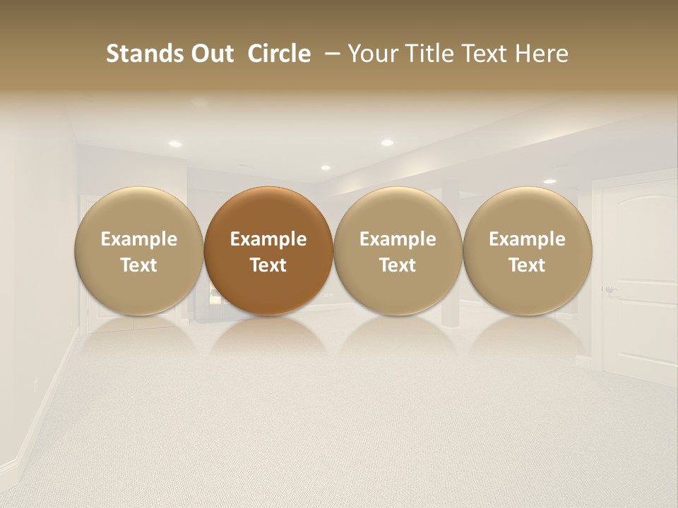 A Large Empty Room With A Fireplace In It PowerPoint Template